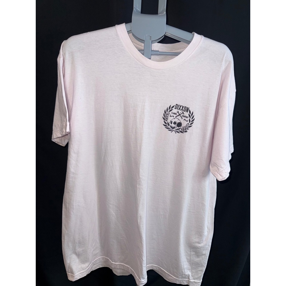 Dixxon Flannel Co Mens Light Pink Graphic T-Shirt Skull Laurel Wreath Logo XL